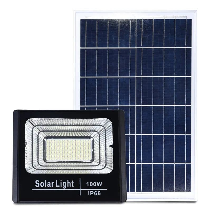 100W Solar Led Flood Outdoor Remote Control Aluminum Security Led Solar Flood Light