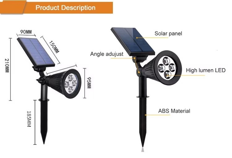 Hot Selling Waterproof Solar Lights for Garden Automatic Function 6-8 Hours Charging Time
